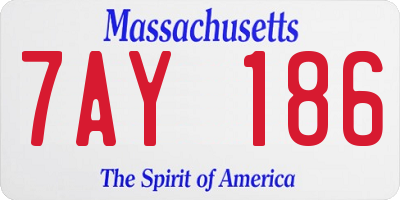 MA license plate 7AY186