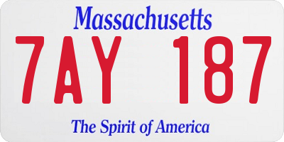 MA license plate 7AY187