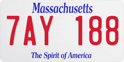 MA license plate 7AY188