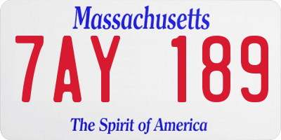 MA license plate 7AY189