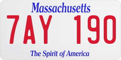 MA license plate 7AY190