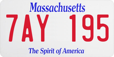 MA license plate 7AY195