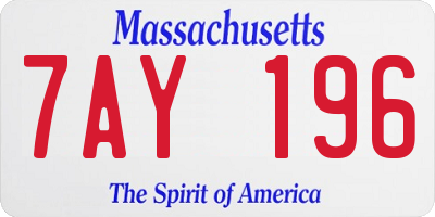 MA license plate 7AY196
