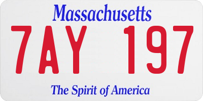 MA license plate 7AY197