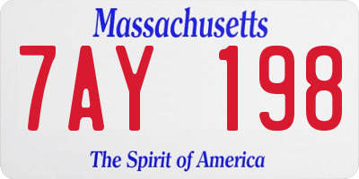 MA license plate 7AY198