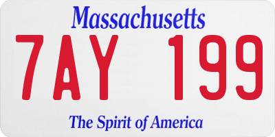 MA license plate 7AY199