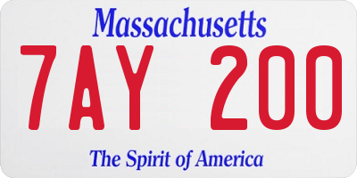 MA license plate 7AY200