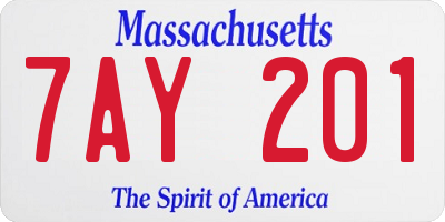MA license plate 7AY201