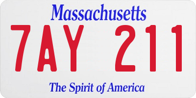 MA license plate 7AY211