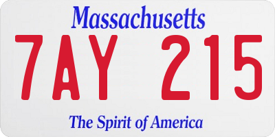 MA license plate 7AY215