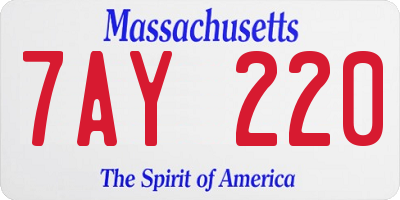 MA license plate 7AY220