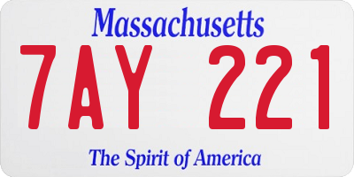 MA license plate 7AY221