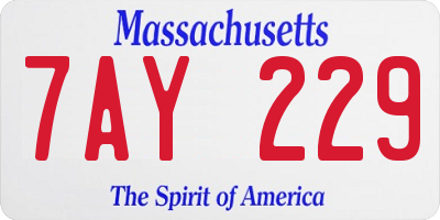 MA license plate 7AY229