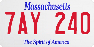 MA license plate 7AY240