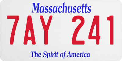 MA license plate 7AY241