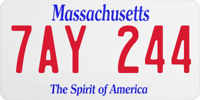 MA license plate 7AY244