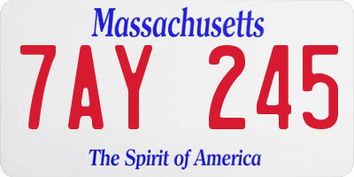 MA license plate 7AY245