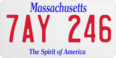 MA license plate 7AY246