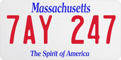 MA license plate 7AY247