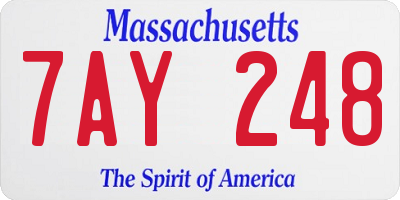 MA license plate 7AY248