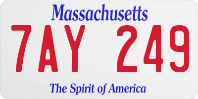 MA license plate 7AY249