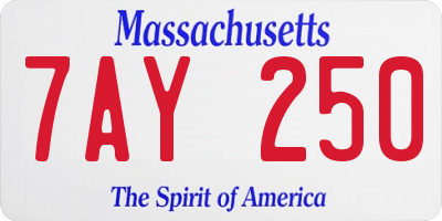 MA license plate 7AY250