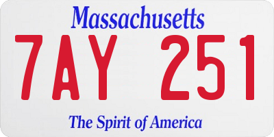 MA license plate 7AY251