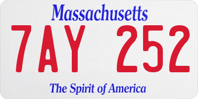 MA license plate 7AY252