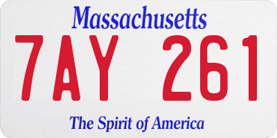 MA license plate 7AY261