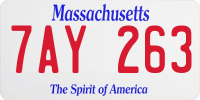 MA license plate 7AY263