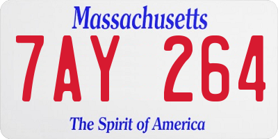 MA license plate 7AY264