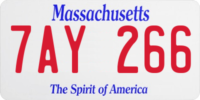 MA license plate 7AY266