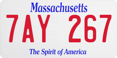 MA license plate 7AY267