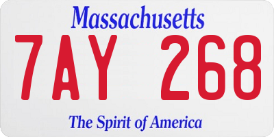 MA license plate 7AY268