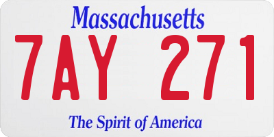 MA license plate 7AY271