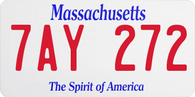 MA license plate 7AY272