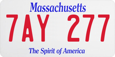MA license plate 7AY277