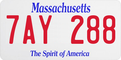 MA license plate 7AY288