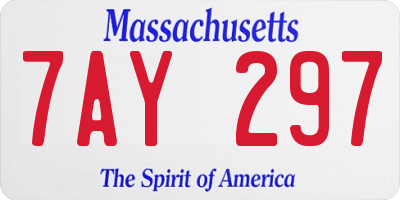 MA license plate 7AY297