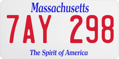 MA license plate 7AY298