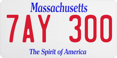 MA license plate 7AY300