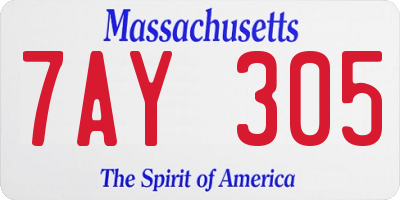 MA license plate 7AY305