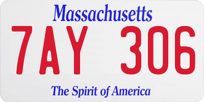 MA license plate 7AY306