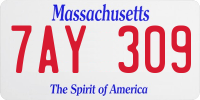 MA license plate 7AY309