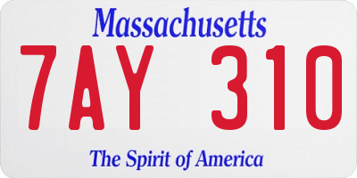 MA license plate 7AY310
