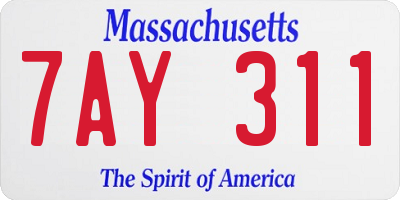 MA license plate 7AY311