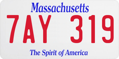 MA license plate 7AY319