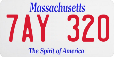 MA license plate 7AY320