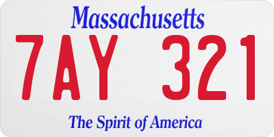 MA license plate 7AY321