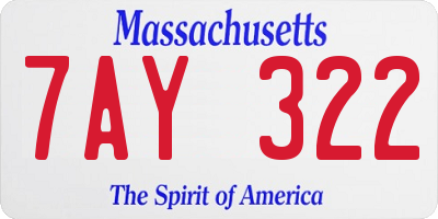 MA license plate 7AY322